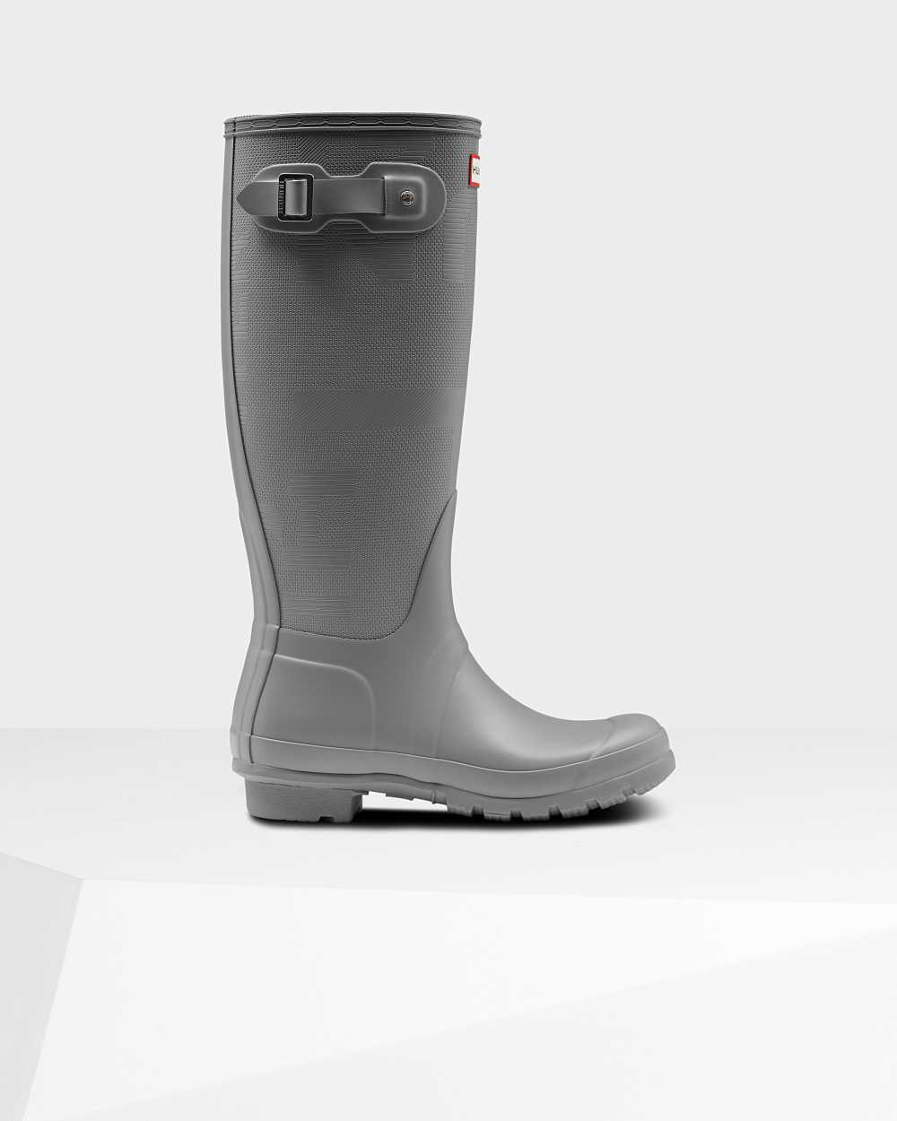 Hunter Original Tall Exploded Logo Texture Women's Rain Boots NZ-70898Z Grey